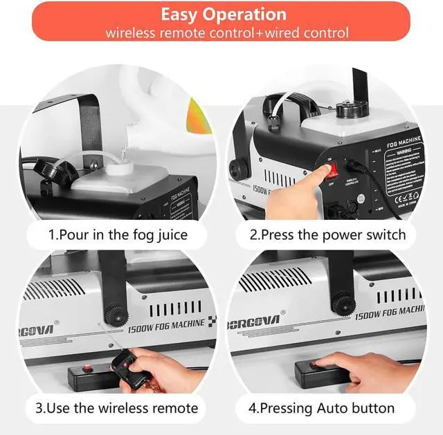 Alt view image 6 of 7 - 1500W Fog Machine 2.2L Wireless Remote Professional Smoke Machine Quick Heat for Halloween Parties Stage Theatre Christmas Events