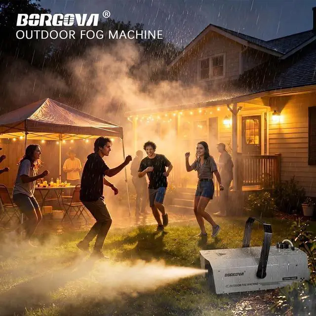 Alt view image 2 of 7 - 1500W Fog Machine with DMX & Wireless Remote, Professional Waterproof Smoke Machine for Stage, Halloween, Parties