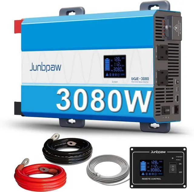 Main image of 3080W Pure Sine Wave Power Inverter 12V to 120V AC | 35dB Ultra Quiet, 9000W Surge, Game-Changing Design, For Home, RV, Camping, Off-Grid & Outdoor Adventures