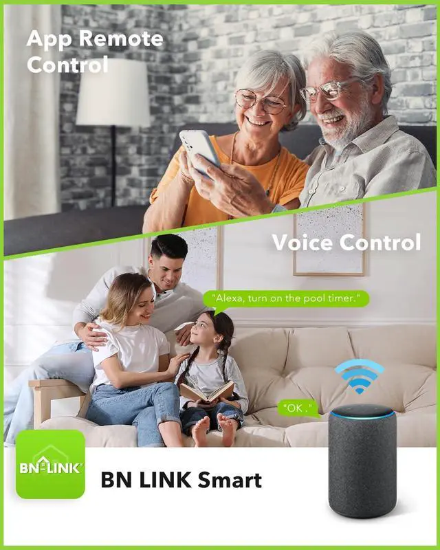Alt view image 2 of 7 - BN-LINK Pool Pump Timer, Outdoor Smart Wi-Fi Timer Box, 2HP 40A Max, 120, 240, 277 VAC, for Pool Pump, Water Heater, Fans, SPA, Compatible with Smart Phone, Alexa, Google Assistant, ETL Listed