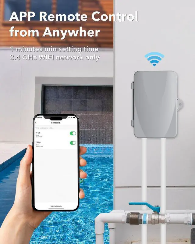 Alt view image 5 of 7 - BN-LINK Pool Pump Timer, Outdoor Smart Wi-Fi Timer Box, 2HP 40A Max, 120, 240, 277 VAC, for Pool Pump, Water Heater, Fans, SPA, Compatible with Smart Phone, Alexa, Google Assistant, ETL Listed