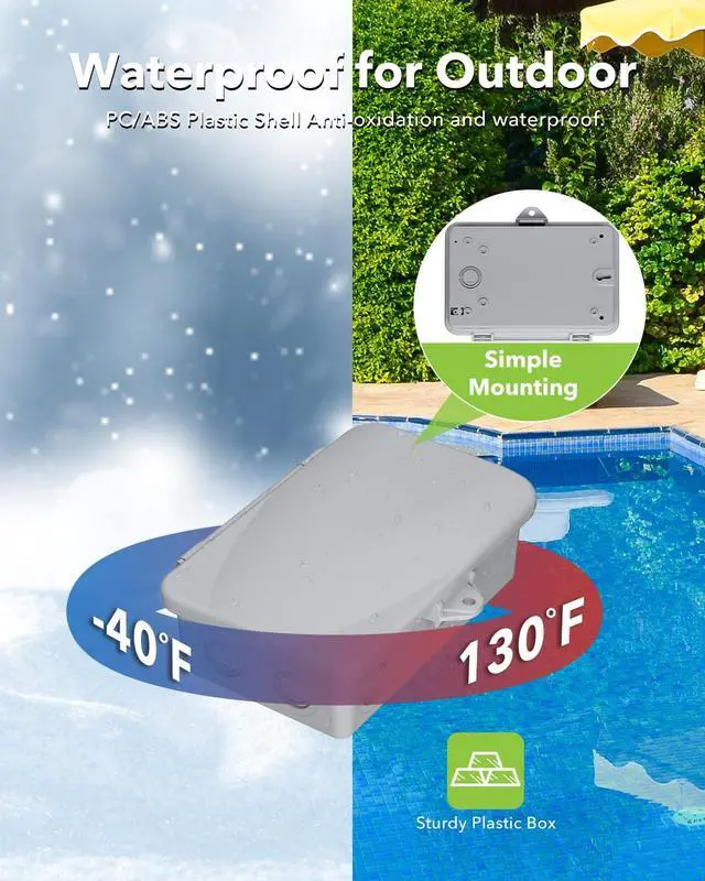 Alt view image 6 of 7 - BN-LINK Pool Pump Timer, Outdoor Smart Wi-Fi Timer Box, 2HP 40A Max, 120, 240, 277 VAC, for Pool Pump, Water Heater, Fans, SPA, Compatible with Smart Phone, Alexa, Google Assistant, ETL Listed