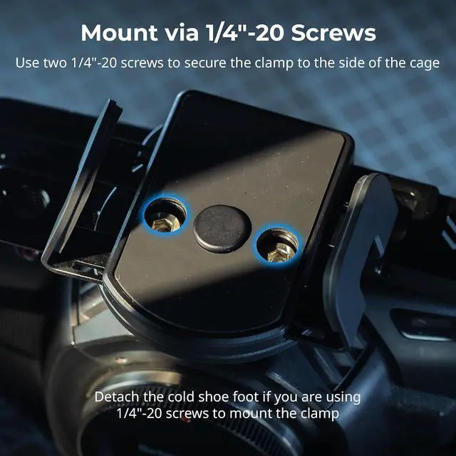 Alt view image 6 of 7 - Universal SSD Holder for MagSafe, SSD Mount Bracket for Samsung T5 T7 SSD, for SanDisk SSD,for iPhone 17/16/15/14, for Camera Cage, with Cold Shoe & Cable Clamp, 40-60mm Wide Clamping - 5196
