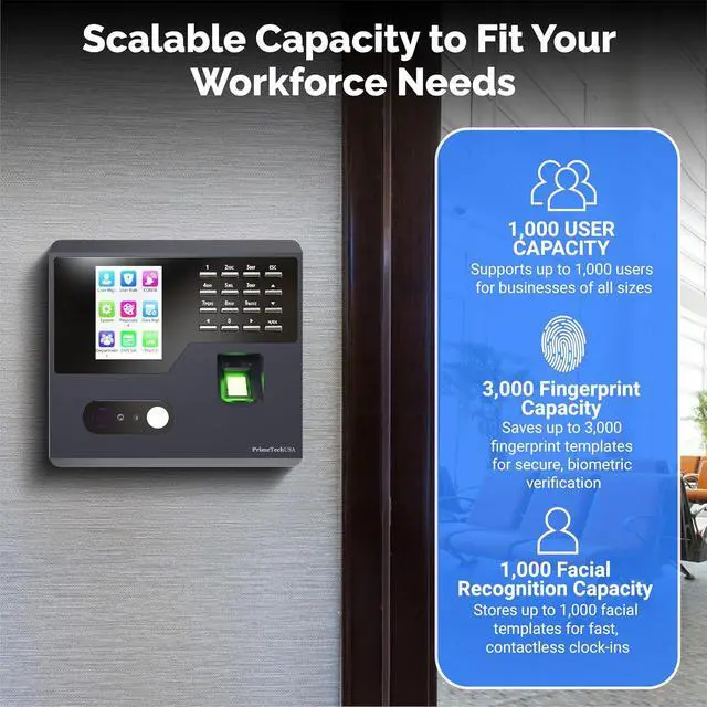 Alt view image 3 of 6 - T349 Time Clock for Small Business | No Monthly Fees Clock in Machine for Employees | Time Card Machine | Time Clock Punch Machine | Timeclocks Small Business | Easy Employee Reporting!