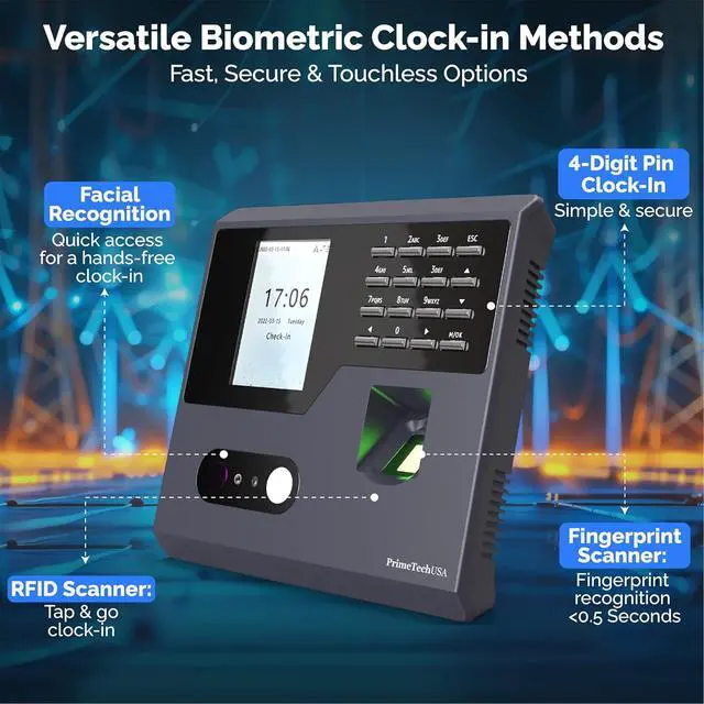 Alt view image 4 of 6 - T349 Time Clock for Small Business | No Monthly Fees Clock in Machine for Employees | Time Card Machine | Time Clock Punch Machine | Timeclocks Small Business | Easy Employee Reporting!