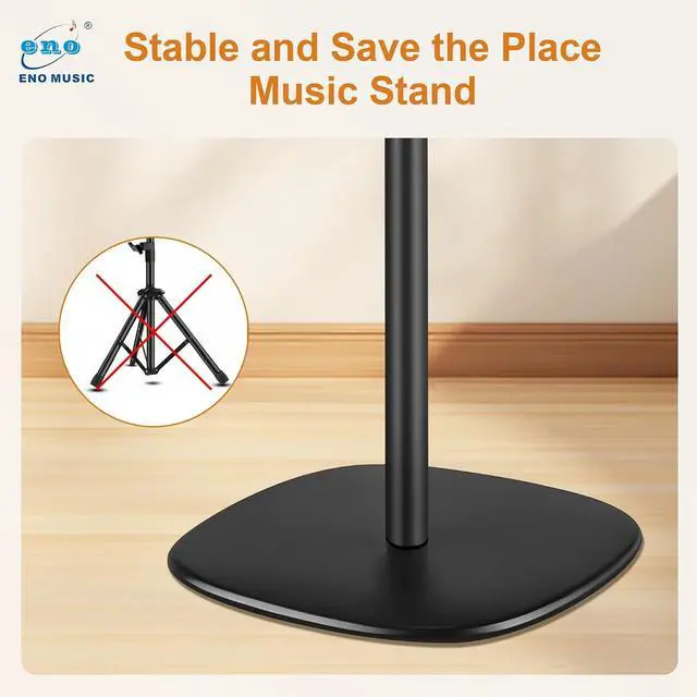 Alt view image 6 of 7 - Solid Wooden Height Adjustable Music Sheet Stand for Guitar Bass Violin Ukulele Sax Players Stage Performance Music Stand, Floor Reading Stand with Page Clip for Cookbooks, Sheet Music, etc