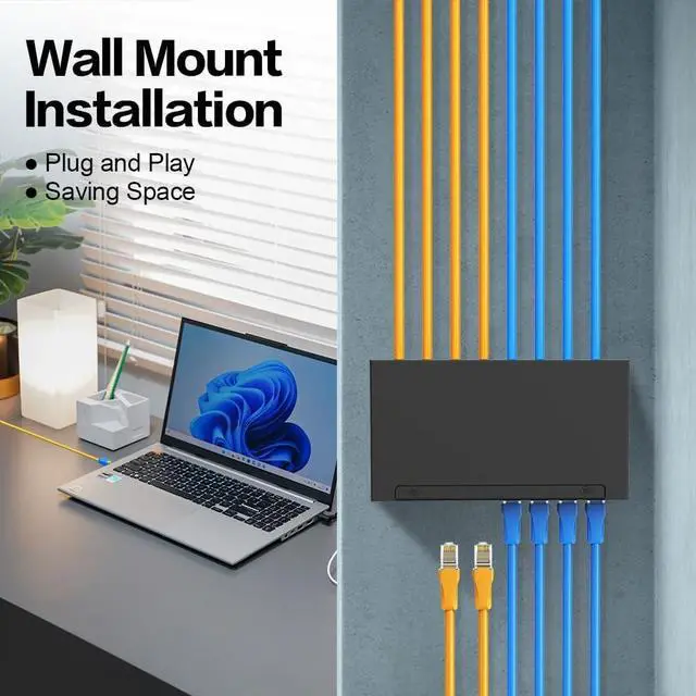 Alt view image 7 of 7 - 8 Port Patch Panel CAT6 Keystone Patch Panel UTP Network for Home/Office (1U 8Port, CAT6 Shielded)