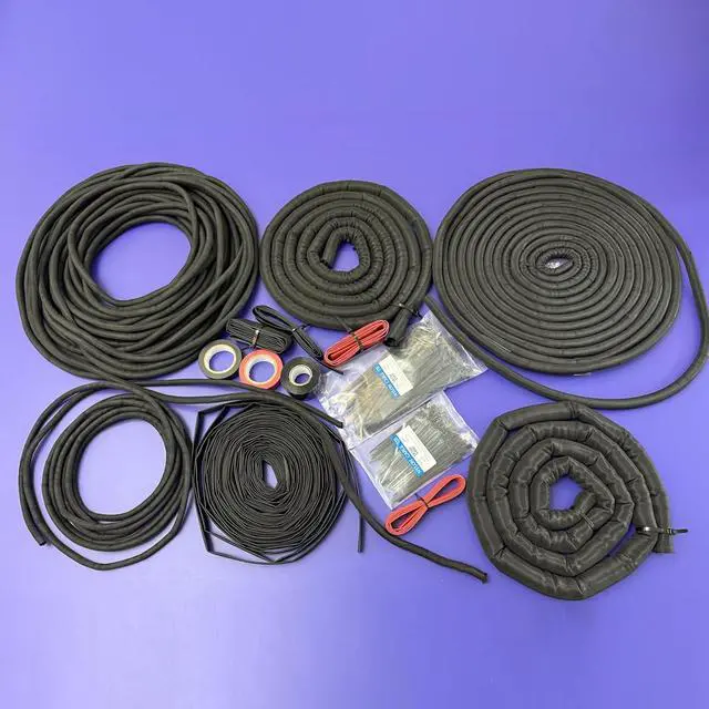 Alt view image 7 of 7 - Split Wire Loom Kit for Cable Management, High Temperature Resistant Split Loom Tubing for Auto Wiring Protection, Pet & Rodent Proof Cord Organizer with Heat Shrink Tubing, Silicone Tape & Ties
