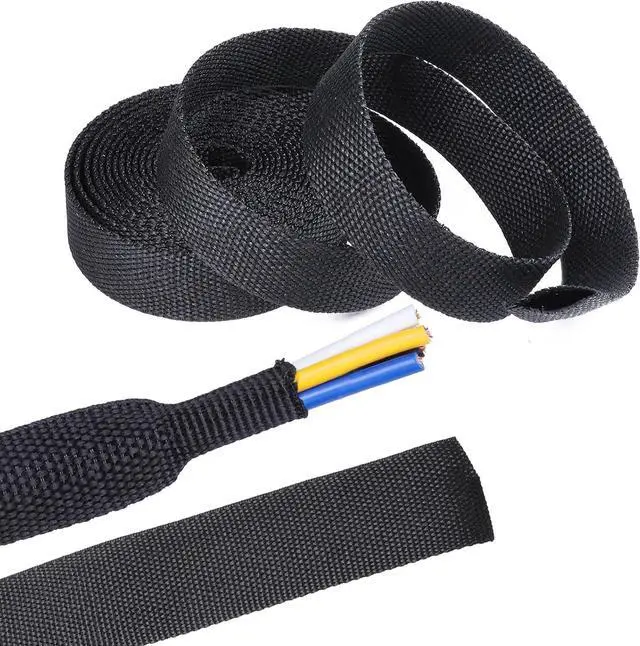 Main image of 2 in 1 Heat Shrink Braided Sleeving Fabric Tubing-Ideal fit Irregular Shape Hose/Cable/Wire (1/2"(12mm), 40FT)