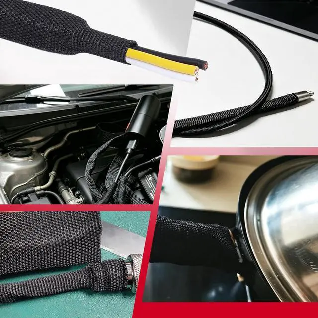 Alt view image 7 of 7 - 2 in 1 Heat Shrink Braided Sleeving Fabric Tubing-Ideal fit Irregular Shape Hose/Cable/Wire (1/2"(12mm), 40FT)