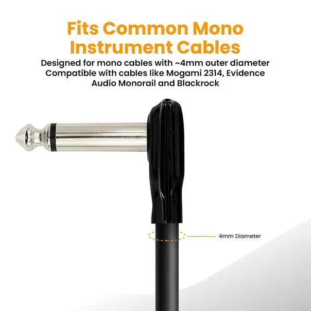 Alt view image 4 of 7 - ESP 1/4 Inch Right Angle Mono Plug, Soldered TS Jack for 4mm Cable, Low Profile Pancake Style Connector, High Copper Brass Contacts, Black Shell, 1 Pack