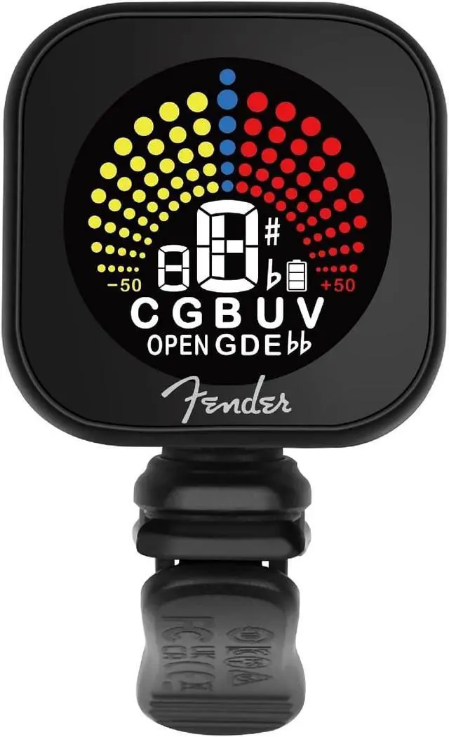 Alt view image 3 of 6 - Flash 2.0 Guitar Tuner Clip On, Rechargeable Guitar Tuner for 6 Strings, Battery and Micro USB Audio Charger Included, 4x3x2 Inches, 1 Count,Black