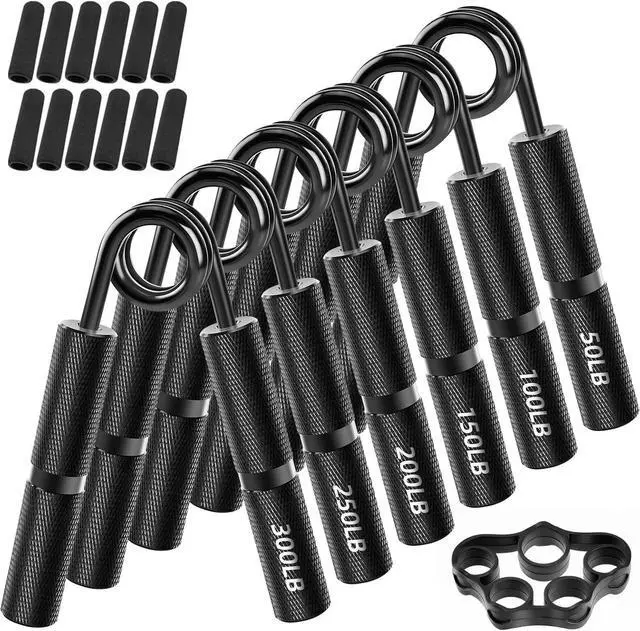 Main image of Hand Grip Strengthener Set, 6-Pack 50LB to 300LB Hand Grips Finger Strengthener, Heavy-Duty Grip Strength Trainer with Protective Foam for Forearm Exercise, Hand Gripper, Hand Therapy