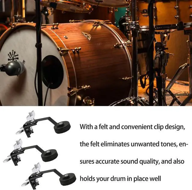 Alt view image 5 of 6 - 3PCS Metal Drum Damper Mute Silencer Black Drum Damper Mute Silencer For Snare Drum 12 Inches & 14 Inches & 16 Inches