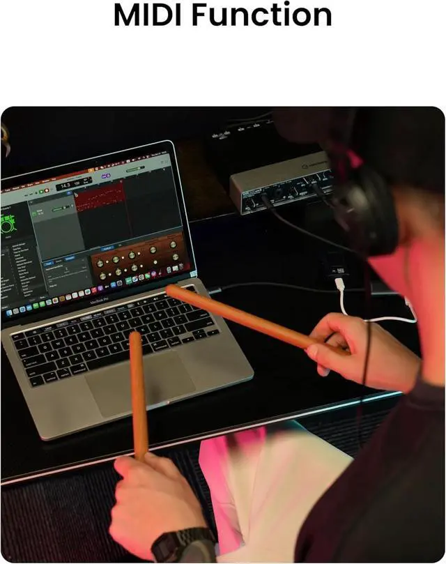 Alt view image 7 of 7 - Electronic Drum Set PocketDrum2 MAX, Air Drum Sticks & Pedals & Bluetooth Adapter, Play Drum Anywhere Anytime, 8 Tones and USB Midi Teens Adult Drummer Gift (Earphone Included)