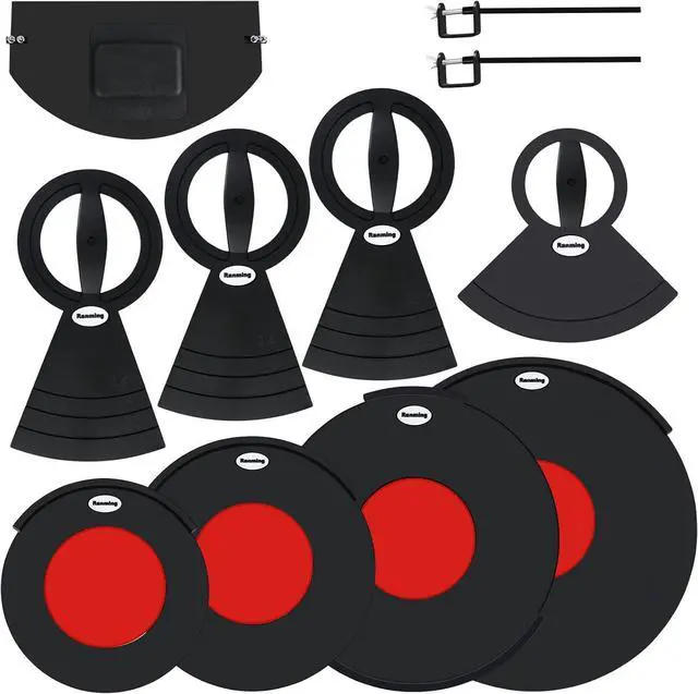 Main image of Drum Mute Pads Silicone Drums Silencer Pad Set Double-layer Drum Mutes Eliminates Sustain Effectively Reduce 90% Volume with Mutes Sized 10, 12, 14, 16", 1 Bass Mute,4 Cymbal Mutes 9 pcs