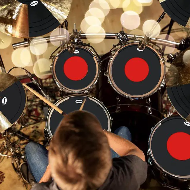 Alt view image 7 of 7 - Drum Mute Pads Silicone Drums Silencer Pad Set Double-layer Drum Mutes Eliminates Sustain Effectively Reduce 90% Volume with Mutes Sized 10, 12, 14, 16", 1 Bass Mute,4 Cymbal Mutes 9 pcs