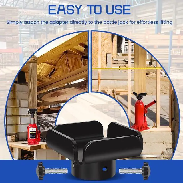 Alt view image 5 of 7 - 2 Pack Bottle Jack to Post Adaptor with Centering Pin, Steel Bridge Jack Stand Adaptor for 4x4 Wood Beams, Compatible with Most Bottle Jacks, Jack Accessories for Wood Beams to Prevent Splitting