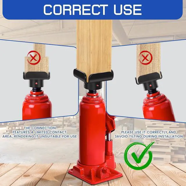Alt view image 6 of 7 - 2 Pack Bottle Jack to Post Adaptor with Centering Pin, Steel Bridge Jack Stand Adaptor for 4x4 Wood Beams, Compatible with Most Bottle Jacks, Jack Accessories for Wood Beams to Prevent Splitting