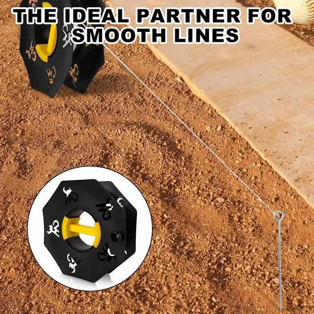Alt view image 4 of 7 - Sports Standard String Winder, Basketball Court Marking Kit 500' #36 Heavy Nylon String, Baseball field String Storage Reel Winder with Rotating Handle for indoor outdoor Soccer Track Baseball Field