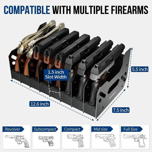 Alt view image 3 of 7 - Foam Pistol Rack for Gun Safe Gun Accessories Storage Firearm Handgun Rack Revolver Pistols Holder