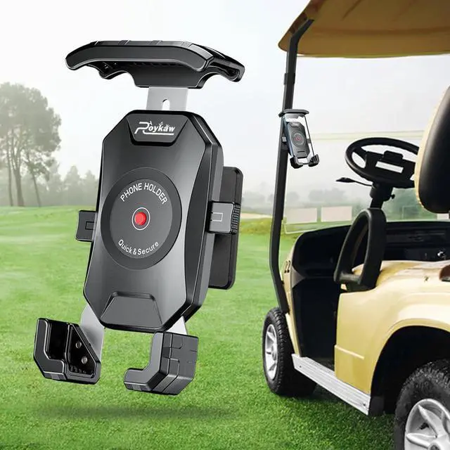 Main image of Golf Cart Magnetic Phone Holder Mount Compatible with EZGO/Club Car/Yamaha Square Tube Frame Golf Cart, Compatible with iPhone/Galaxy/Google Pixel,360°Rotatable, One-Handed Pick & Place