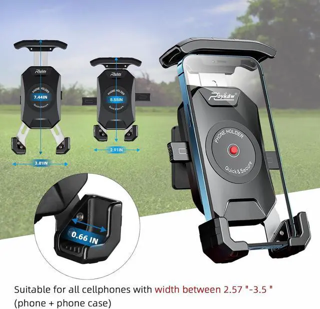 Alt view image 5 of 7 - Golf Cart Magnetic Phone Holder Mount Compatible with EZGO/Club Car/Yamaha Square Tube Frame Golf Cart, Compatible with iPhone/Galaxy/Google Pixel,360°Rotatable, One-Handed Pick & Place
