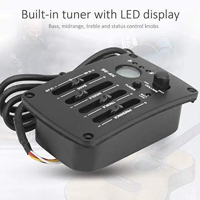 Main image of 4 Band Equalizer Digital Tuner Pickup, EQ Equalizer Pickup Acoustic Guitar with LCD Display, Preamp Musical Instrument Accessories SE 4N Electric Guitar EQ Pickups