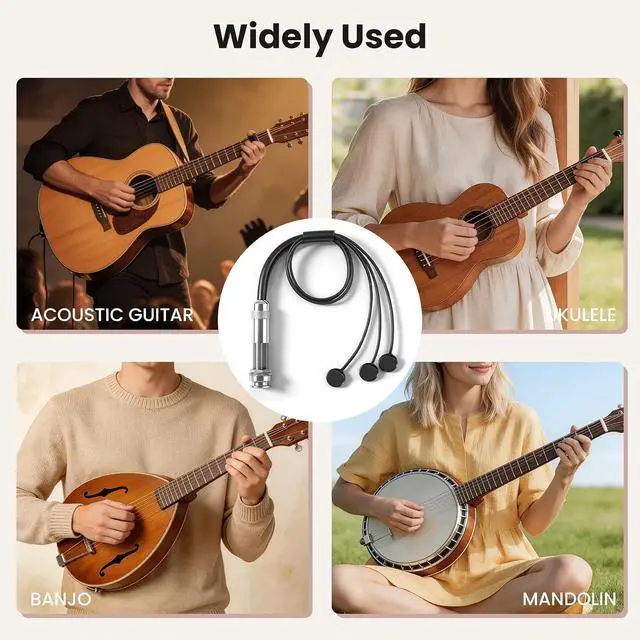 Alt view image 5 of 7 - Piezo Pickup for Acoustic Guitars, Mini Acoustic Guitar Pickup, Banjo Pickup, Ukulele Pickup, Fender Pickups, Passive Piezo Acoustic Pickup for traveler guitar, Steel String Acoustic Guitar