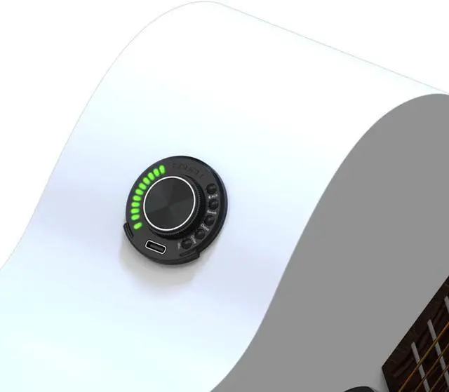 Alt view image 5 of 7 - OS1 Guitar Pickup Acoustic Bluetooth Transducer, Vibration Pickup Black Resonance Technology Gui EQ Digital Preamp with Reverb Chorus Delay and Mic Function