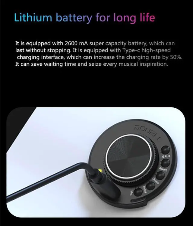 Alt view image 6 of 7 - OS1 Guitar Pickup Acoustic Bluetooth Transducer, Vibration Pickup Black Resonance Technology Gui EQ Digital Preamp with Reverb Chorus Delay and Mic Function