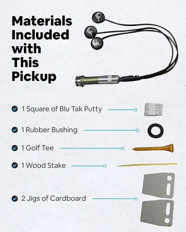 Alt view image 3 of 4 - Passive Piezo Acoustic Pickup EP001K Three Balanced German-Made Passive Pickup Elements Piezo Pickup for Acoustic Guitars (Ceramic)