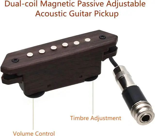 Alt view image 2 of 7 - Acoustic Guitar Pickup Passive Megnetic Soundhole Pickup with Humbucker Volume Timbre Control