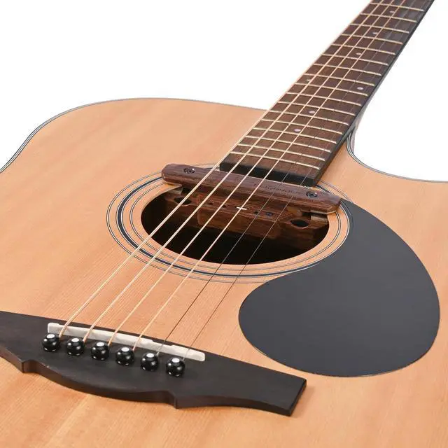 Alt view image 2 of 7 - Acoustic Guitar Pickup Rechargable Active Soundhole Guitar Pickup Adjustable Pickup for Guitar Magnetic Coil Build-in Volume Control Guitar Microphone Acoustic Pickup(Wood Grain)