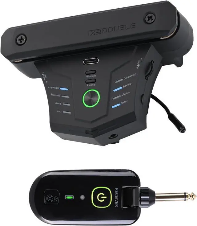 Main image of Wireless Acoustic Guitar Pickup Resonance Preamp Pickup Creative Vibration System Enhance Guitar Timbre Built-in Rechargeable Battery Multiple Effects and Style Pattern