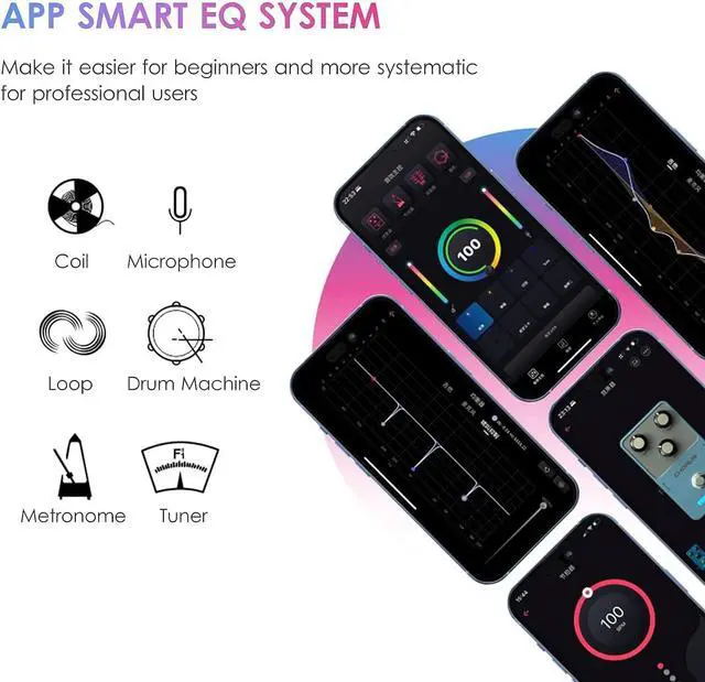 Alt view image 2 of 6 - Wireless Acoustic Guitar Pickup Resonance Preamp Pickup Creative Vibration System Enhance Guitar Timbre Built-in Rechargeable Battery Multiple Effects and Style Pattern