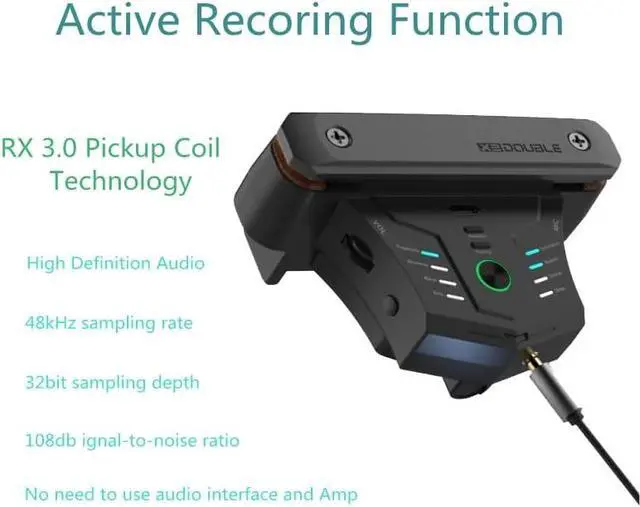 Alt view image 5 of 6 - Wireless Acoustic Guitar Pickup Resonance Preamp Pickup Creative Vibration System Enhance Guitar Timbre Built-in Rechargeable Battery Multiple Effects and Style Pattern