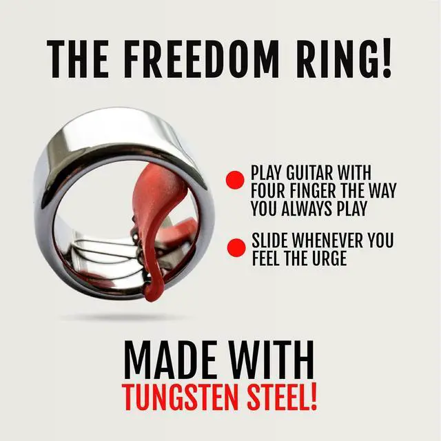 Alt view image 2 of 7 - Slide Guitar Rings - Made From Tungsten Steel. Acoustic Guitar Slide, Electric Guitar Slide, Bass, Ukulele, and More. Almost as Hard as Diamond, Smooth Surface Finish, New Invention