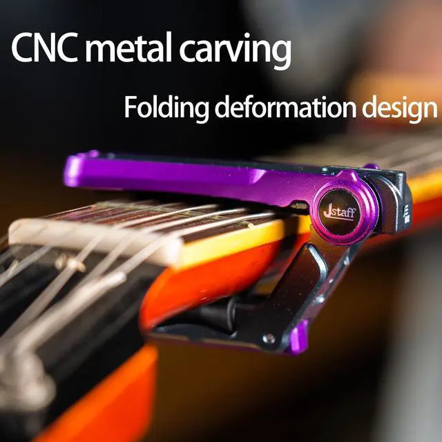 Alt view image 6 of 6 - 2025 Upgrade Rolling Guitar Capo, Aluminum Alloy - CNC Metal Carving Capo for Acoustic and Electric Guitars, Unique Folding and Hiding Design, Silky Smooth Movement, Precise Tuning. (SILVER)