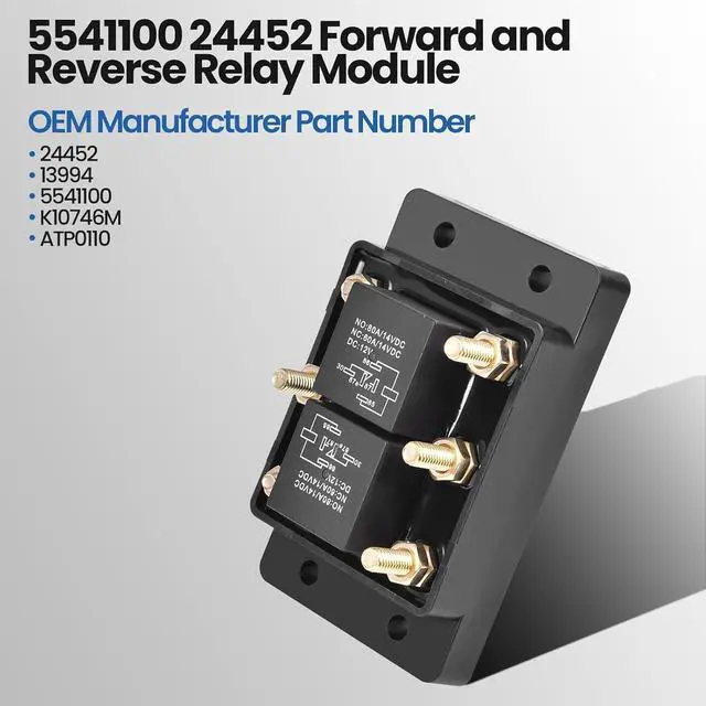 Alt view image 2 of 7 - 2Pcs 5541100 24452 Forward and Reverse Relay Module Fit for Tarp or Winch Motor, Snow Plow & Lift Replace 5541100 ATP0110 12VDC 50A Polarity Module for Marine Jack Plate
