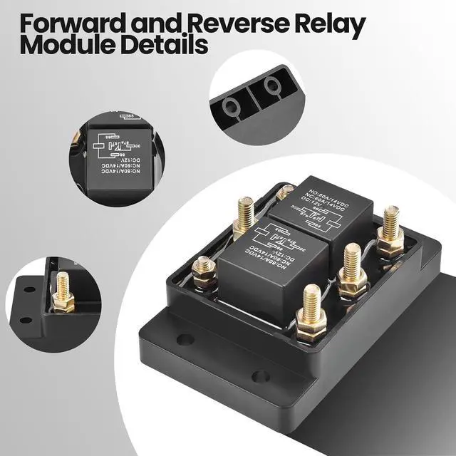 Alt view image 3 of 7 - 2Pcs 5541100 24452 Forward and Reverse Relay Module Fit for Tarp or Winch Motor, Snow Plow & Lift Replace 5541100 ATP0110 12VDC 50A Polarity Module for Marine Jack Plate