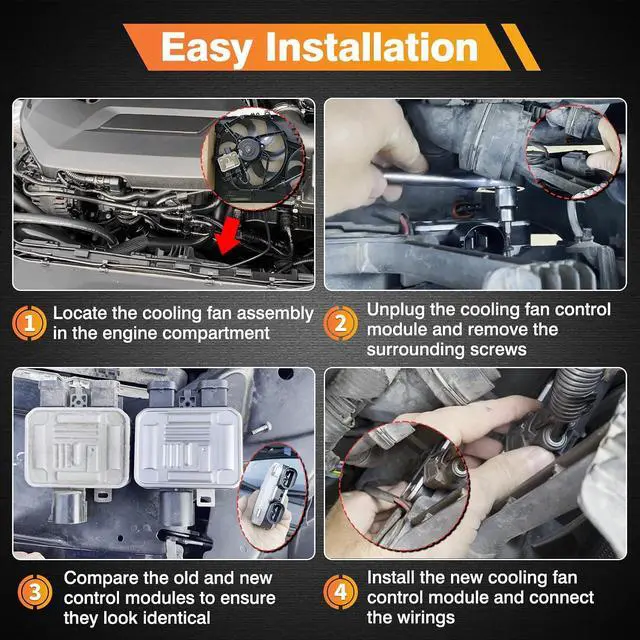 Alt view image 7 of 7 - Cooling Fan Control Module Compatible with 2011-2018 Volvo S60 V60, 2007-2016 Volvo S80, 2008-2016 Volvo V70 XC60 XC70, Engine Radiator Fan Control Unit Replaces 7T438C609BA 940004204
