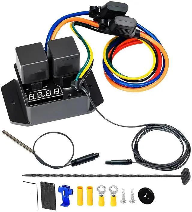 Main image of Electric Fan Controller Kit 12V and 24V Digital Thermatic Fan Switch Kit, Disconnectable Probe Digital Radiator, Adjustable Temperature 104ºF to 230ºF Replace #0444