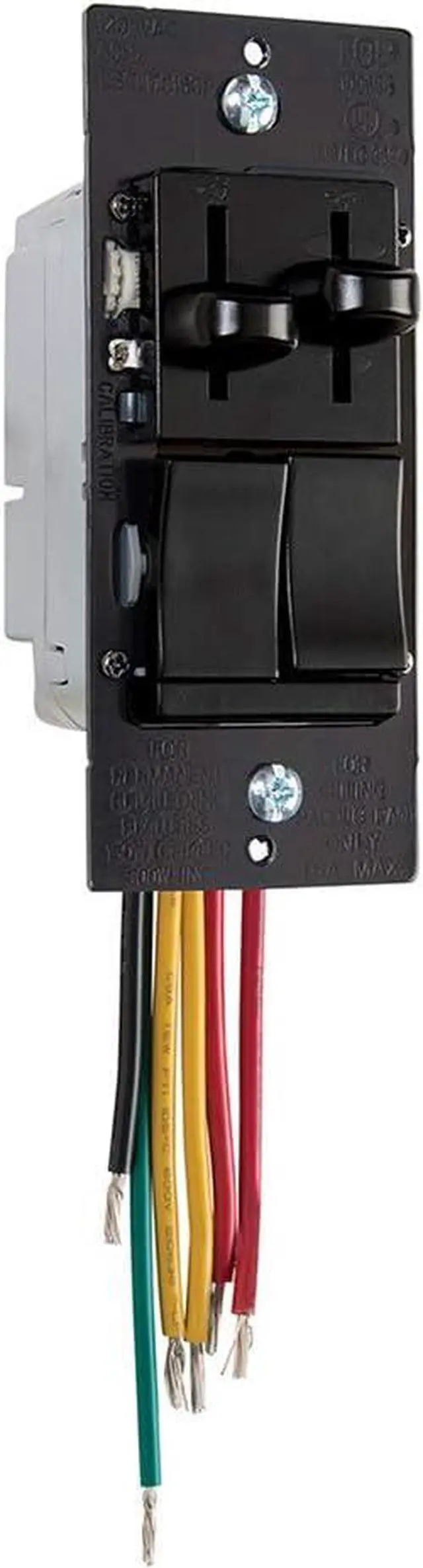 Main image of Pass & Seymour 450W LS Series Preset Dimmer Light Switch for Dimmable LED & CFL Bulbs Plus 1.6A Ceiling Fan Control, Single Pole/3-Way, LSCLDC163PBK, Black, 1 Count