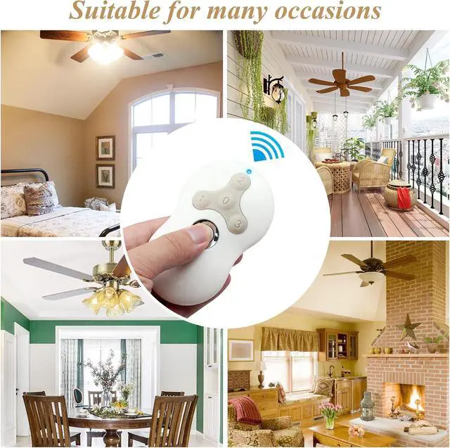 Alt view image 7 of 7 - Universal Ceiling Fan Remote Control Kit, 3-Speed Control Fans with Dimmer | Compatible with Hunter Harbor Breeze Hampton Bay, Remote Works with Hunter 99122 99123 99600