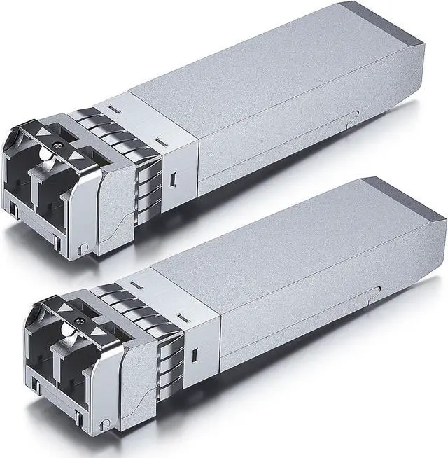 Main image of 10GBase-SR SFP+ Transceiver, 10G 850nm MMF Module for Cisco SFP-10G-SR, Meraki, Ubiquiti UniFi UF-MM-10G, Mikrotik, Netgear, D-Link, Supermicro, TP-Link and More, up to 300m, Pack of 2