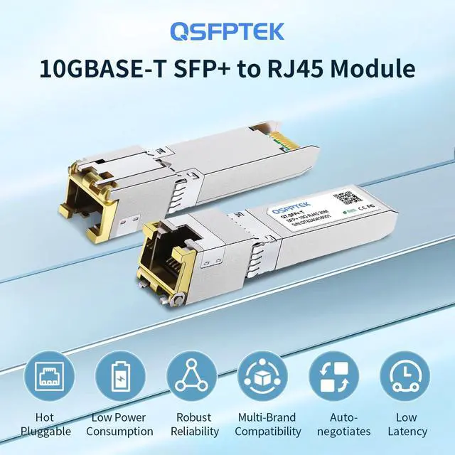 Alt view image 7 of 7 - 2Pack 10GBASE-T SFP+ Module, SFP to RJ45 10G Copper Transceiver, 10Gbe SFP+ Ethernet Optical Mini-GBIC for Cisco SFP-10G-T-S, Ubiquiti UF-RJ45-10G, Netgear, Mikrotik, Supermicro, Fortinet, CAT6A/CAT7