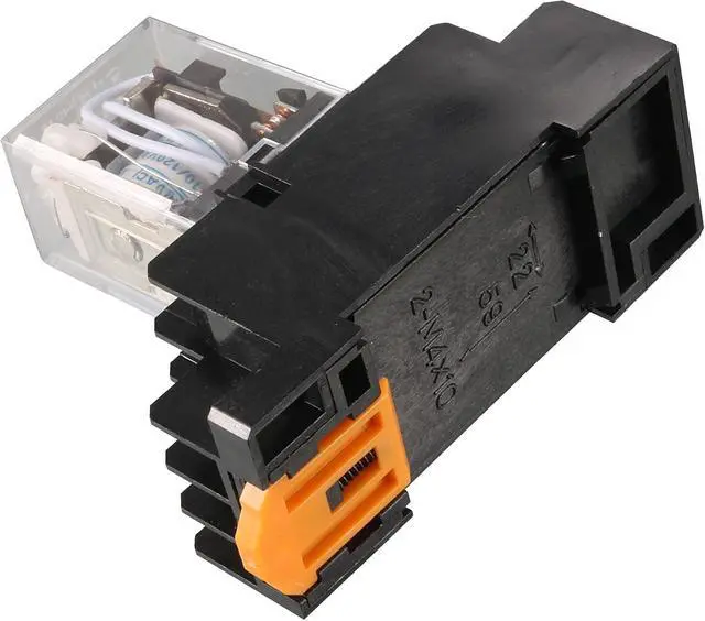Alt view image 5 of 5 - 6 Pcs AC 110V/120V Coil 4PDT 35mm DIN Rail Power Relay + Socket