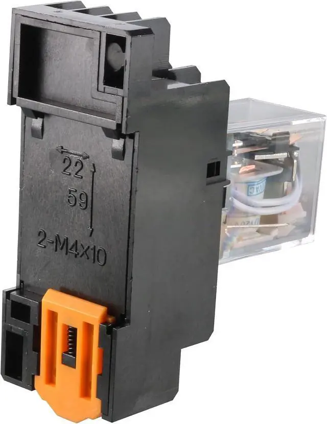 Alt view image 4 of 5 - 6 Pcs AC 110V/120V Coil 4PDT 35mm DIN Rail Power Relay + Socket