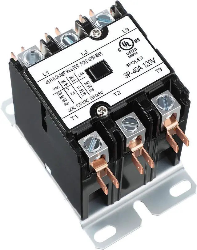 Main image of 2 Pack Carrier HVAC Motor Contactor, 3 Pole 40 Amp 120V Coil Air Conditioner Contactor, AC Definite Purpose Contactor Replacement Relays, Air Conditioner Condenser Compressor